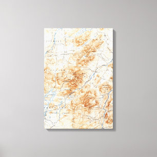 Impressão Em Tela Mapa topográfico de New York do Lake Placid do