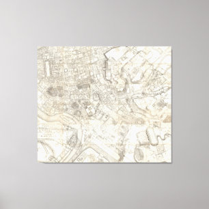 Impressão Em Tela Mapa topográfico de Roma antiga, Italia