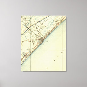 Impressão Em Tela Mapa Vintage de Myrtle Beach Carolina do Sul (1940
