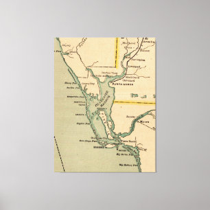 Impressão Em Tela Mapa Vintage de Port Charlotte Florida (1896)