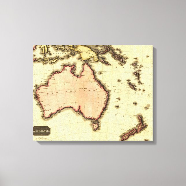 Impressão Em Tela MapaAustráliaPanorâmicaAustrália (Frente)