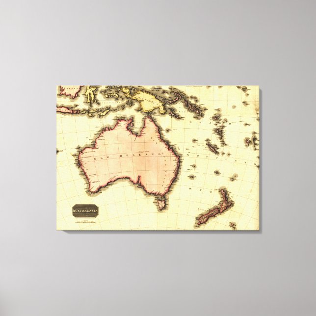 Impressão Em Tela MapaAustráliaPanorâmicaAustrália (Frente)