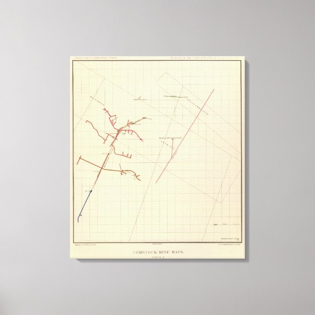 Impressão Em Tela Mapas Comstock Número VIX (Frente)