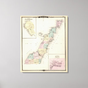 Impressão Em Tela Mapas de Door County, Sturgeon Bay e Jenny