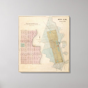 Impressão Em Tela Mapas de New Auburn, Minnesota