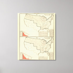 Impressão Em Tela Mapas litografados de duas cores dos Estados