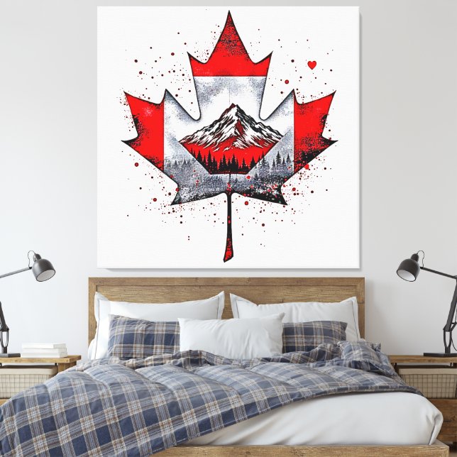 Impressão Em Tela Maple Leaf Mountain Soul (Insitu(Quarto))
