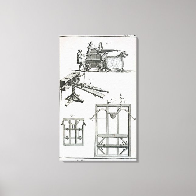 Impressão Em Tela Máquina Balística Romana, do Enciclopedie (Frente)