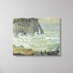 Impressão Em Tela Mar áspero de Claude Monet   em Etretat, 1883