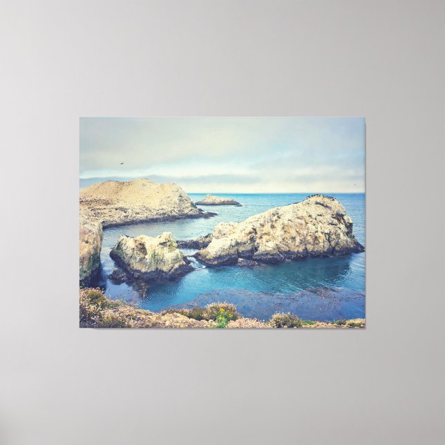 Impressão Em Tela Mar Azul (Frente)