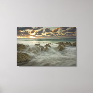 Impressão Em Tela Mar Caribe, Ilhas Cayman. Ondas de queda 3