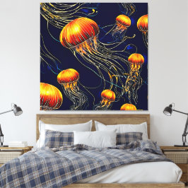 Impressão Em Tela Mar de medusa brilhante