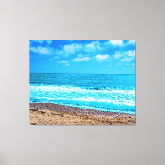 Impressão Em Tela Mar e areia (Frente)