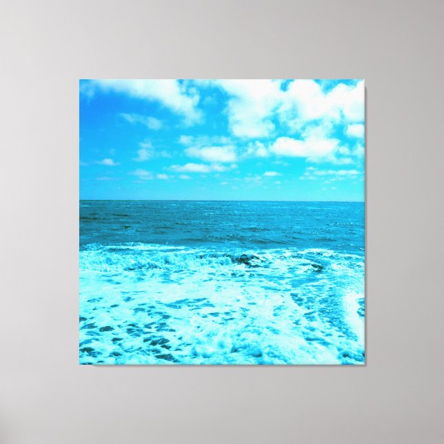 Impressão Em Tela Mar e ondas (Frente)