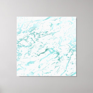Impressão Em Tela Marble Stone Abstrato White Aqua Blue Tiffany Lux