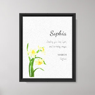 Impressão Em Tela March Daffodil Aniversário Personalizado