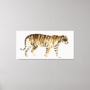 Impressão Em Tela Marcha de Tigre de Aquarela