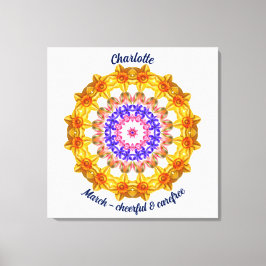 Impressão Em Tela Março Nascimento Flor Personalizado Mandala Zen Ar