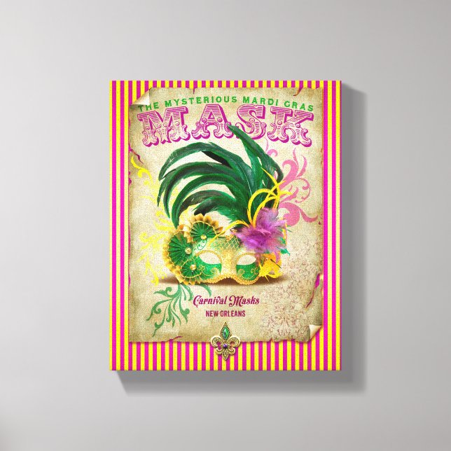 Impressão Em Tela Mardi Gras Mask (Frente)