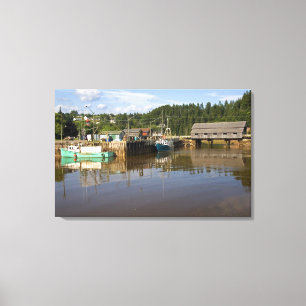 Impressão Em Tela Maré média na Baía de Fundy em St. Martins, New