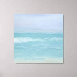 Impressão Em Tela Mares Azuis Abstratos Ondas Agitadas em Aquarela