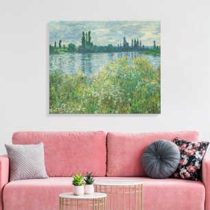 Impressão Em Tela Margens do Sena por Claude Monet