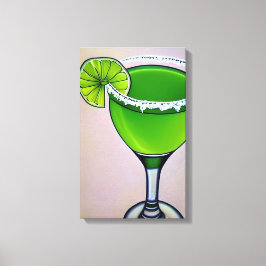 Impressão Em Tela Marguerita Líquida Groovy Verde Moderna Arte Grand