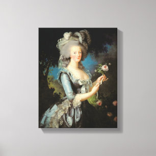 Impressão Em Tela Marie Antoinette com um rosa, 1783