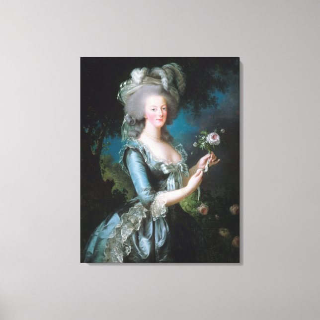Impressão Em Tela Marie Antoinette com uma Rosa de Elisabeth Le Brun (Frente)