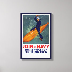 Impressão Em Tela Marinheiro do poster do recrutamento do marinho no
