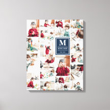 Marinho Azul Monograma 19 Imagens Colagem de Fotos