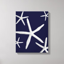 Marinho de Starfish Costeiro Blue & White Beach Fi