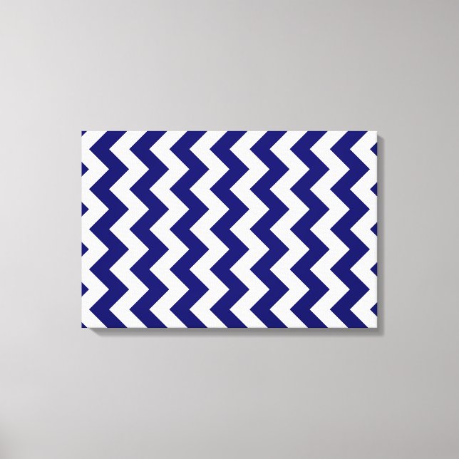 Impressão Em Tela Marinho e Zigzag branco (Frente)