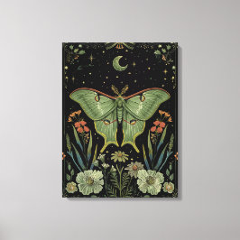 Impressão Em Tela Mariposa Luna Arte em Aquarela Gótica