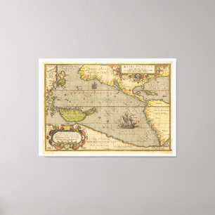 Impressão Em Tela Maris Pacifici 1589 por Abraham Ortelius