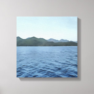 Impressão Em Tela Marítimo Da Pintura Costeira De Turquesa