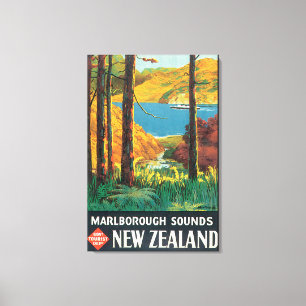 Impressão Em Tela Marlborough soa o poster das viagens vintage