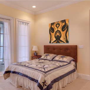 Impressão Em Tela Mármore Abstrato Marrom Único em Tela Liquificada