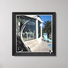 Impressão Em Tela Mármore Branco - Filigrana Abstrato preto