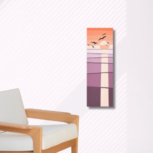 Impressão Em Tela Marrãs roxas e laranja na arte vetorial sunset