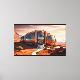 Impressão Em Tela Mars Habitat Alpha - Arquitetura Sci-Fi AI