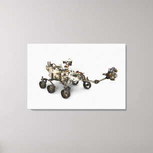 Impressão Em Tela Mars Perseverance Rover Em Fundo Branco.