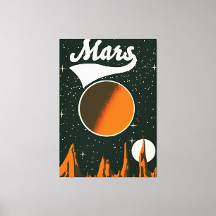 Impressão Em Tela Mars vintage arte espacial