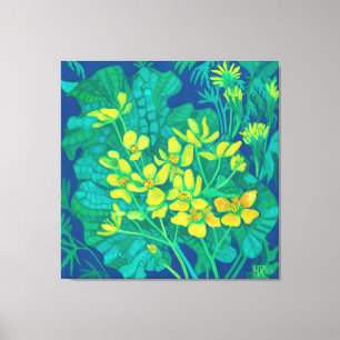 Impressão Em Tela Marsh Marigold Summer Wildflower Pintura Floral