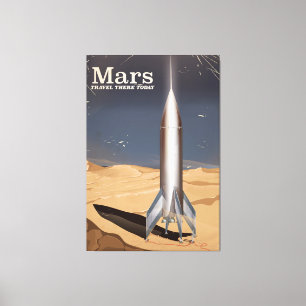 Impressão Em Tela Marte - do viagem poster das viagens vintage lá