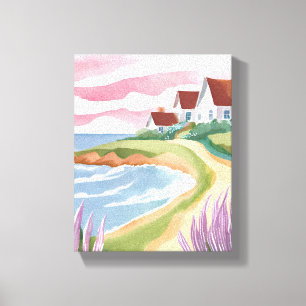 Impressão Em Tela Martha's Vineyard   Pintura de Caminho de Praia em