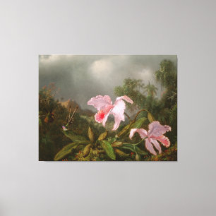 Impressão Em Tela MARTIN J. HEADE Jungle Orchids & Hummingbird 1872