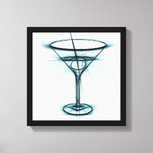 Impressão Em Tela Martini Glass Sketch