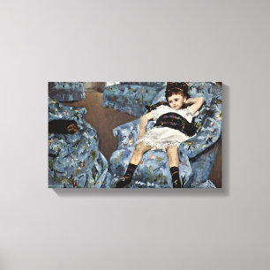 Impressão Em Tela Mary Cassatt - Menina em poltrona azul