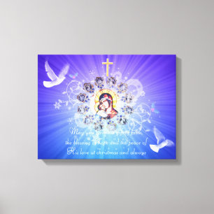 Impressão Em Tela Mary e Jesus